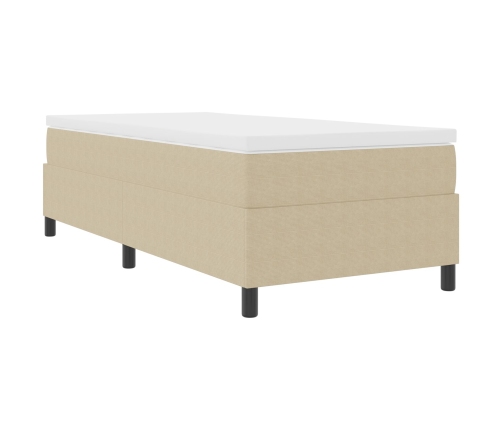 Cama con Box Spring  con Colchón Verde Claro Gris 90x200 cm Tela de Corduroy