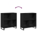 Armario de Discos  Roble Negro 84.5x38x90 cm Madera de Calidad