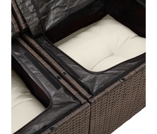 Conjunto de Sofá de Jardín  Juego de 9 Beige y Marrón