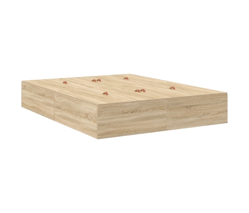 Estructura de cama  Roble de Sonoma Madera elaborada Doble