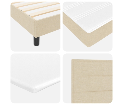 Estructura de Cama con Colchón Crema Tejido 100 x 200 cm