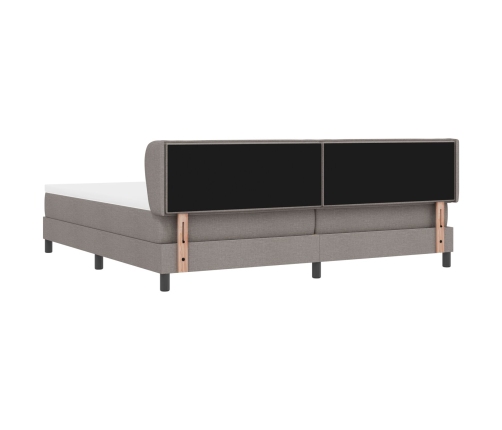 Cama Box Spring  con Colchón Taupe 200x200 cm Tela