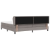 Cama Box Spring  con Colchón Taupe 200x200 cm Tela