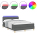 Cama con Box Spring  con Colchón y LED Gris Oscuro 140x200 cm Tela