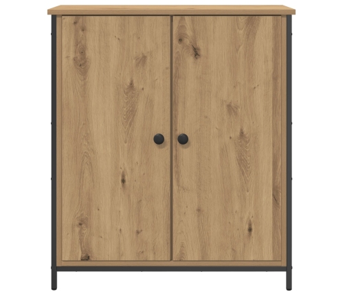Aparador  de Roble Artesanal 70x30x80 cm de Madera Ingenierizada y Acero
