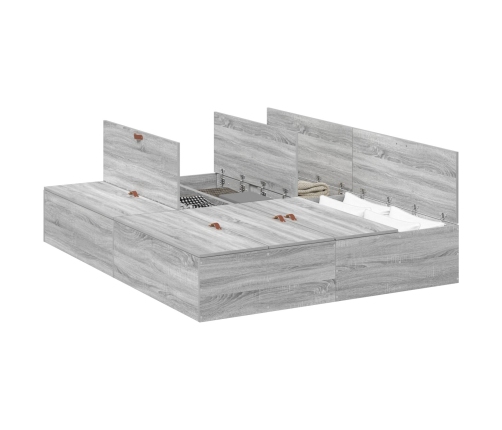 Armazón de cama  Gris Sonoma Tablero de partículas Queen
