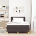 Cama con somier  con colchón y LED marrón oscuro 120x200 cm tela
