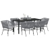 Set de Comedor de Jardín  de 2 Piezas con Cojines Gris Poliratán