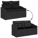Set de Sofás de Jardín  Conjunto de 5 Negro Ratán