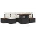 Juego de Sofá de Jardín Set de 7 Beige, Negro