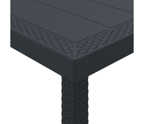 Juego de Comedor de Jardín de 7 Piezas Anthracite de Rattan Poliéster