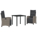 Set de Comedor de Jardín de 3 Piezas Gris Ratán PE