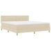 Cama con Box Spring  con Colchón Crema 180x200 cm Tela