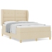 Cama con somier y colchón  Crema 140x190 cm Tela