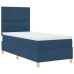 Cama Box Spring  con colchón Azul 100x200 cm Tela