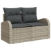 Conjunto de Sofá de Jardín  Conjunto de 9 Beige y Negro Ratan