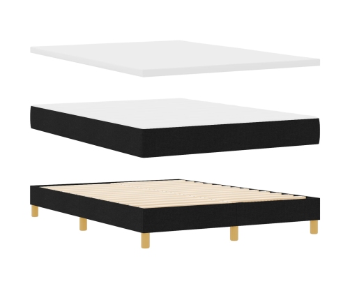 Cama Box Spring  con Colchón Negra 140x200 cm Tela