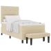 Cama Box Spring con Colchón y Banco Crema 100x200 cm Tela