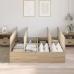 Cama  con Almacenamiento Roble Sonoma Madera elaborada 140 x 200 cm