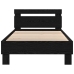 Cama  con Luces LED Roble Negro 75x190 cm Madera Ingenierizada