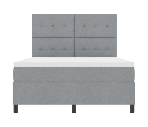 Cama con Somier  Gris Claro 160x200 cm Tela