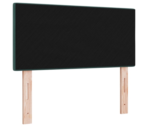 Cabecero de  con botones acolchados en terciopelo verde oscuro de 100 cm