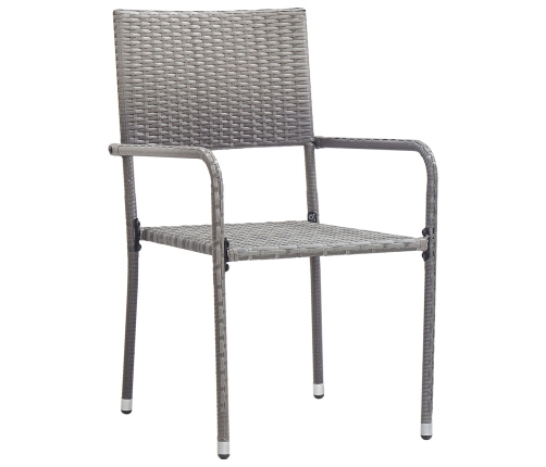 Juego de 7 Comedor de Jardín Gris Poliratán