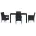 Conjunto de Comedor para Jardín de 5 Piezas  Negro Ratán Polimérico