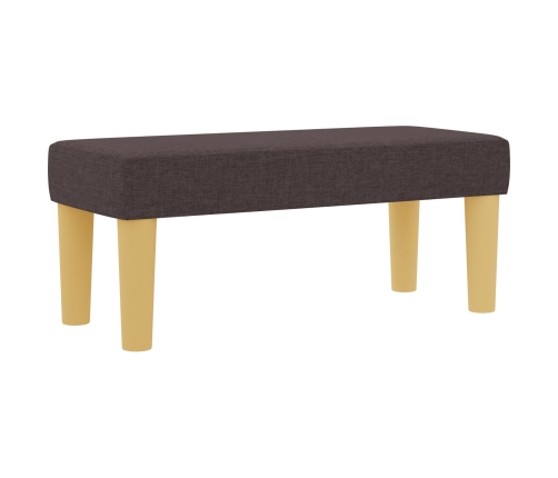 Cama con Sommier  con Colchón y Banco Marrón Oscuro 100x200 cm Tela