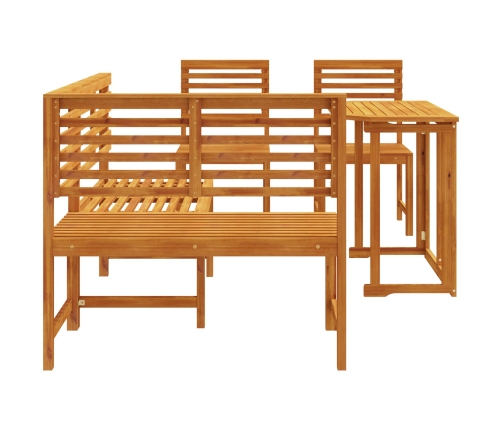 Juego de Comedor de Jardín de 4 Piezas - Madera Sólida de Acacia