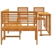 Juego de Comedor de Jardín de 4 Piezas - Madera Sólida de Acacia