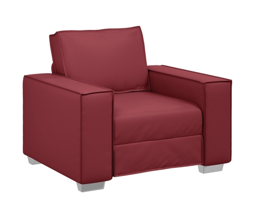 Sillón  Rojo Vino 59 cm de Cuero Sintético