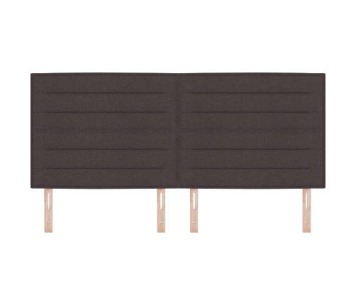 Cabecero LED Diseño Líneas Marrón Oscuro 100 cm Tela