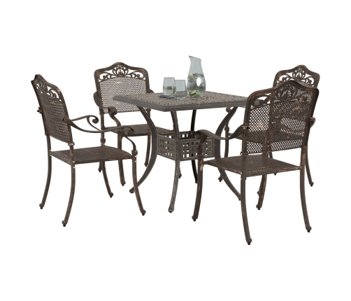 Juego de Comedor para Jardín de 5 Piezas de Aluminio Fundido
