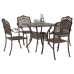 Juego de Comedor para Jardín de 5 Piezas de Aluminio Fundido