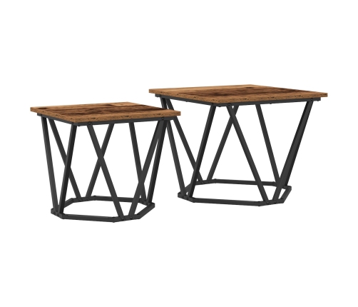 Mesa de Café  Madera Reciclada Metal, Madera Mediana Elegante