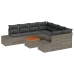 Conjunto de Sofás de Jardín  9 Piezas Gris Poliratán