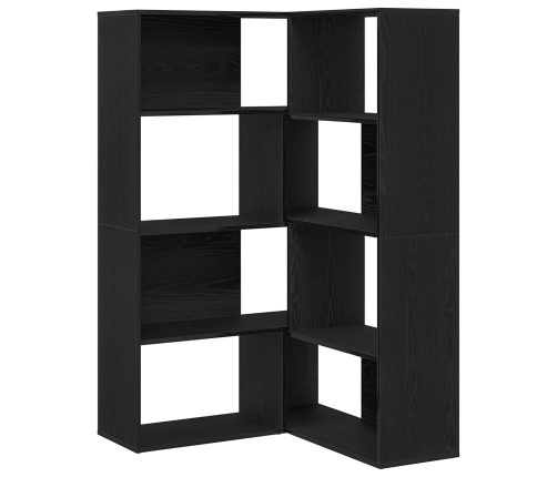 Armario Esquinero  Negro Roble 140x30x140 cm Madera Elaborada