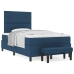 Cama con Box Spring y Colchón Azul 120x200 cm Tela