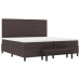 Cama con Base de Resortes con Colchón & Banco Marrón Oscuro 200x200 cm Tela