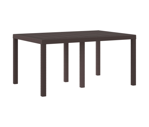 Juego de Comedor de Jardín de 7 Piezas Marrón Poliratan