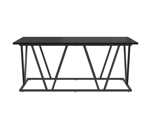 Mesa de café  en negro y roble, 100x50x40 cm, de madera y metal