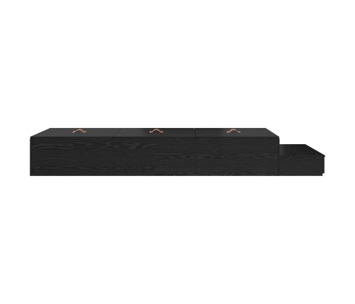 Estructura de Cama con Almacenamiento  Roble Negro Madera Elaborada