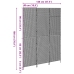 Divisor de habitación  3 paneles plegable gris 147x180 cm ratán polipropileno