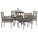 Conjunto de Comedor de Jardín  de 5 Piezas Gris Poliratán
