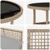 Juego de Comedor de Jardín Set de 3 Beige Mimbre, Vidrio Duradero