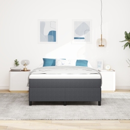 Estructura de cama Gris oscuro 160x200 cm Tejido de canalé