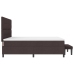 Cama con Box Spring  con Colchón y Banco Marrón Oscuro 200x200 cm Tela