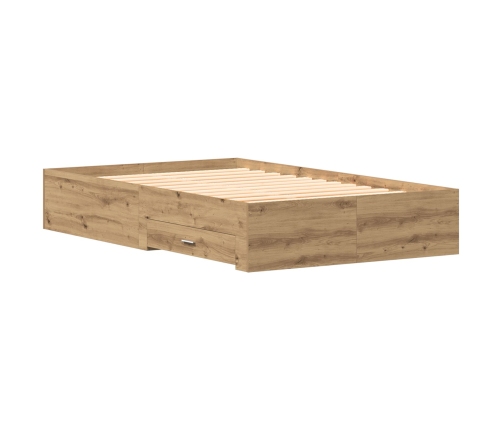 Estructura de Cama  con Cajones de Roble Artesanal 120x200 cm de Madera Elaborada