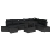 Conjunto de Sofá de Jardín  Conjunto de 9 Negro Ratán